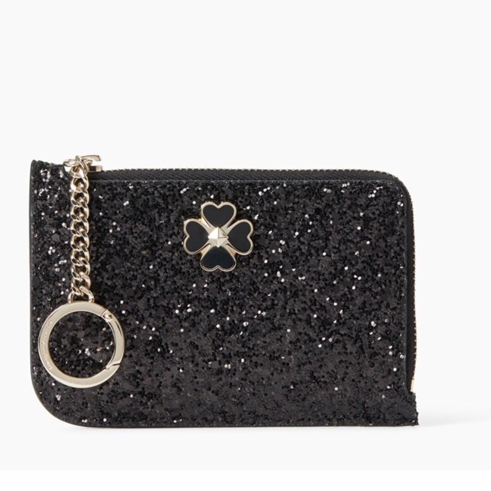 Kate Spade black glittery Key and Cardholder​​​​​​​​​​​​​